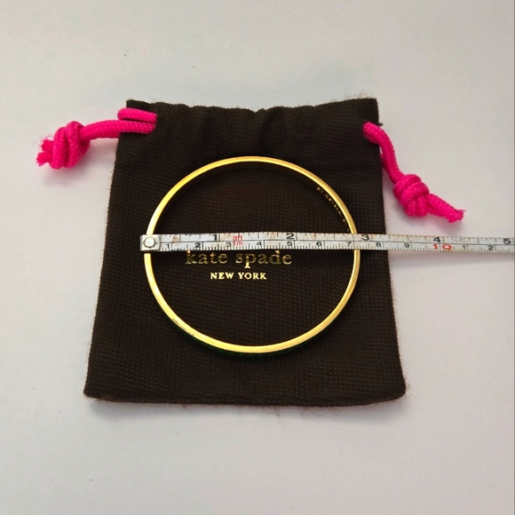 Kate Spade ♠️ New York Et Cetera Et Cetera Green Enamel Bangle Bracelet - Picture 6 of 7